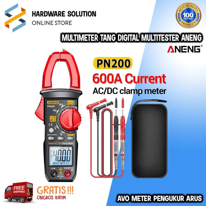 [Ori] Multimeter Tang Digital Multitester Aneng Avo Meter Pengukur Arus Terbatas