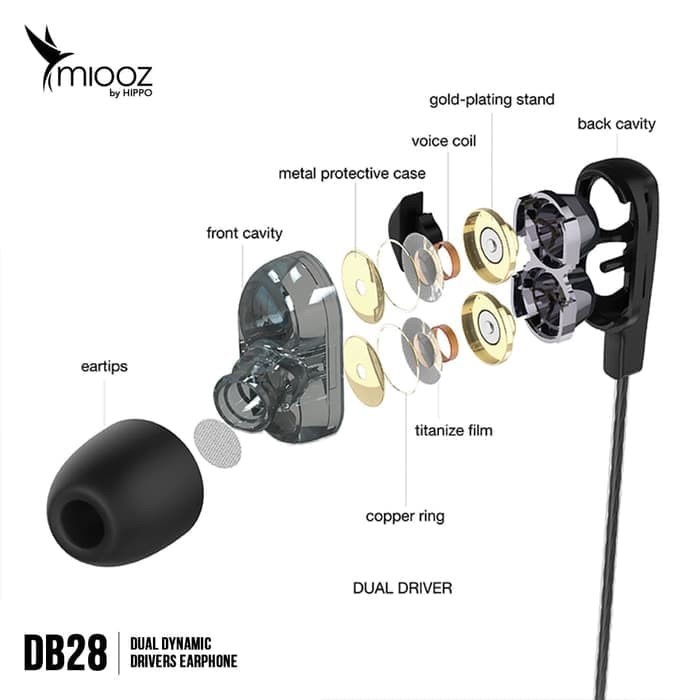 Hippo Miooz Dual Dynamic Drive Earphone Db28