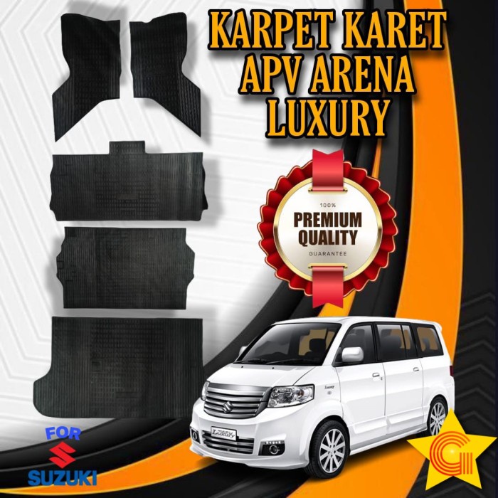 ✅Termurah Karpet Mobil Berlogo Hitam Apv Arena Luxury 2012-2022 Fullset Limited