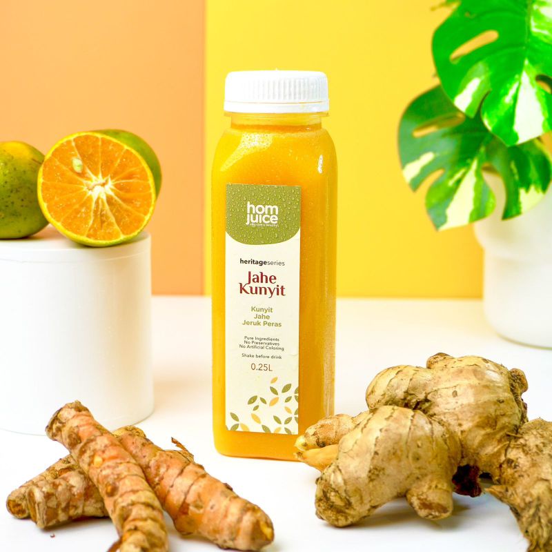 

Jus Sehat Jus Detox Cold Pressed Juice | Homjuice Jahe Kunyit 250ml Jamu Tradisional Tanpa Pengawet