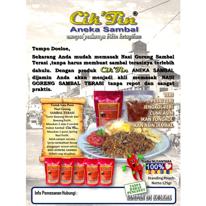 

Aneka Sambal Cik'Tin - Paket Ekonomis Isi 3Pcs