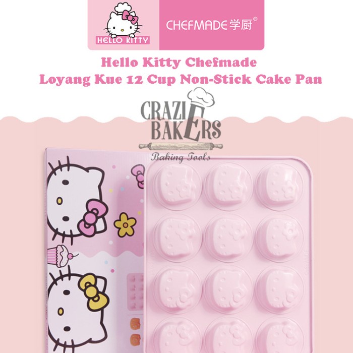 

✅Original Hello Kitty Chefmade Loyang Kue 12 Cup Non-Stick Cake Pan Terbaru