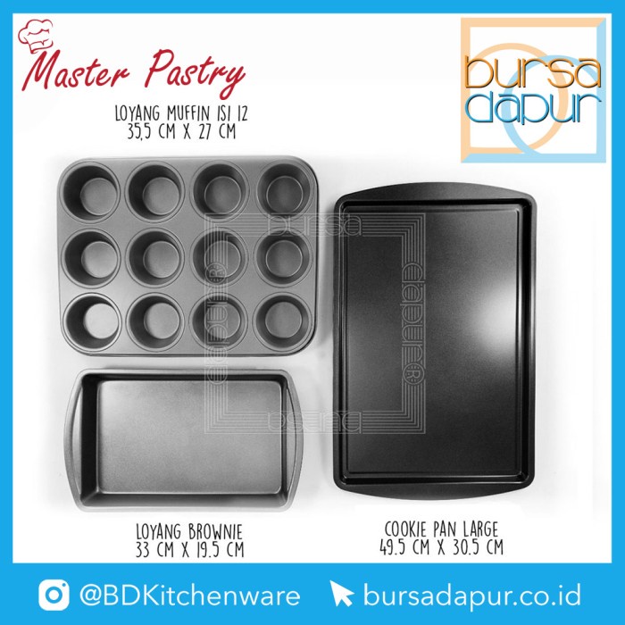 

✅Original Value Set 3 Pcs Brownie Pan / Cookie Pan L / Muffin Pan 12 Cup Diskon