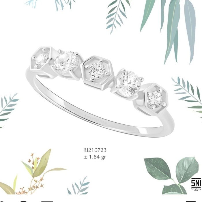 ✨Termurah Cincin Emas Hala Gold Heksa Collection Solitaire Ring Listring Terbaru