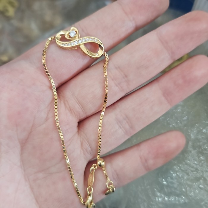 ✨Sale Gelang Serut Ubs Infinity Emas Asli 70 700 Jumbo Besar Kecil Simpel Berkualitas