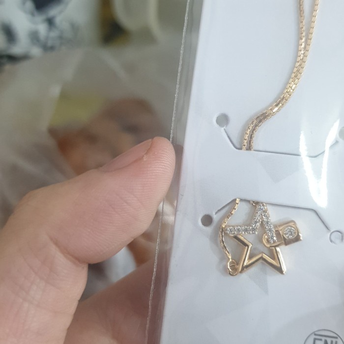 ✨Sale Kalung Bintang Bulat Emas Asli 375 Millie Molly Linea Simpe Kasual Ubs Berkualitas