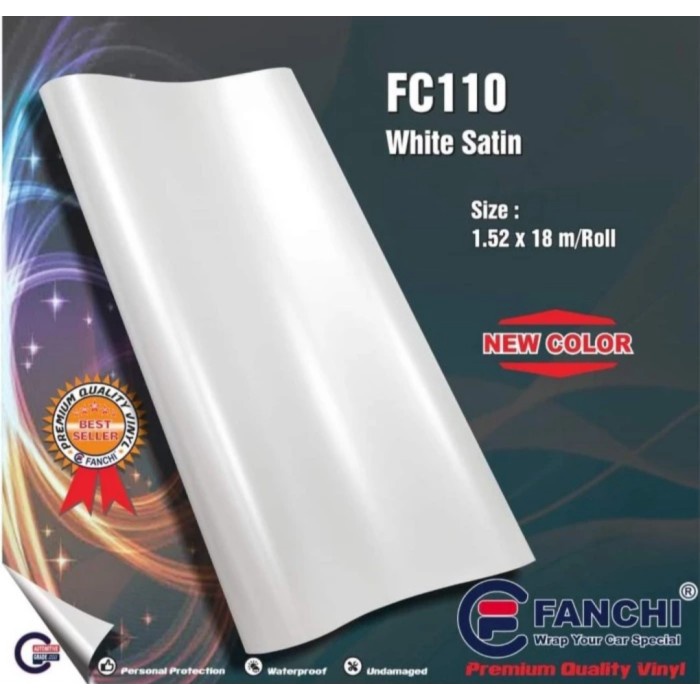 

✨Ready Roll Sticker Fanchi Fc110 Matte Pearl White Satin 152Cm X 18M Roll Diskon