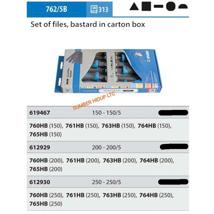 

✨Ready 762/5B Unior Set Of File Bastard In Carton Box 619467 / 150 - 150 / 5 Berkualitas
