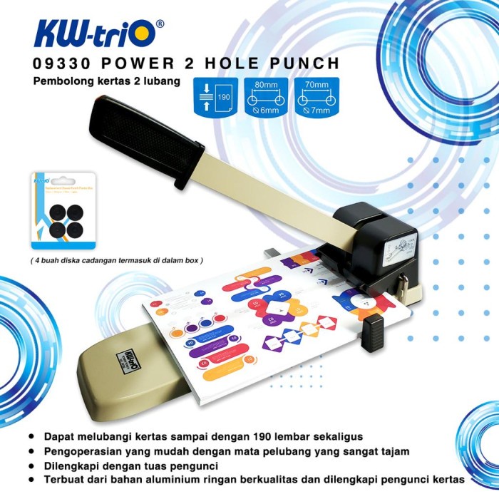 

✨Ready Pembolong Kw-Trio 9330 Power Punch 2 Hole Berkualitas