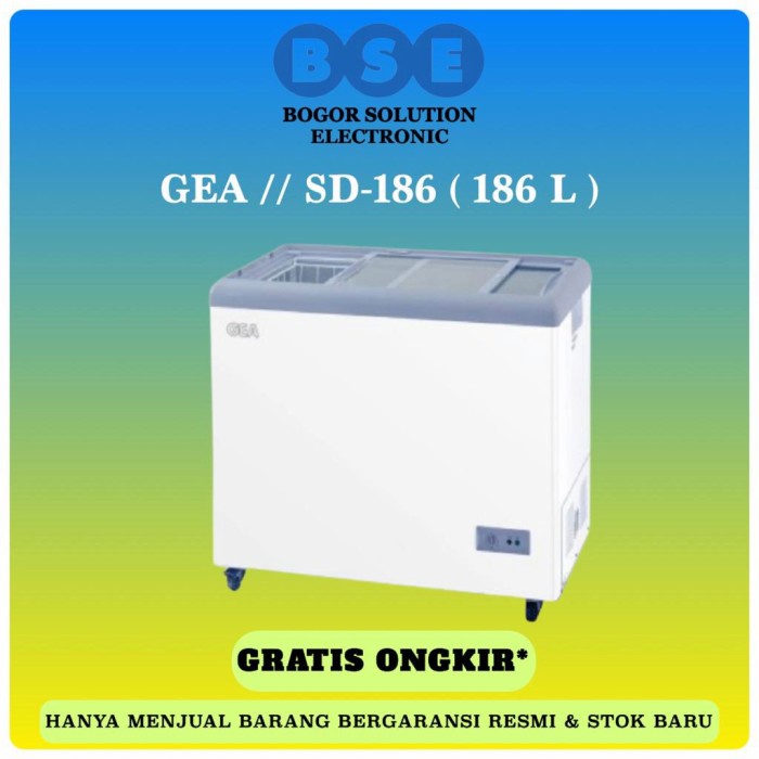 ✨Original Freezer Sliding Kaca Gea 186 Liter Gea Sd186 Freezer Kaca Gea Sd-186 Berkualitas
