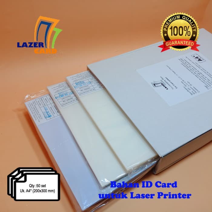 

BAHAN ID CARD PUTIH 50 SET (UNTUK LASER PRINTER) PET LASER