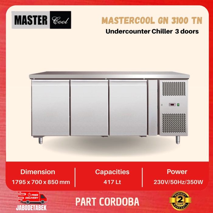 ✨Original Kulkas Meja 3 PintuMastercool Gn3100Tn Under Counter Chiller Terbatas