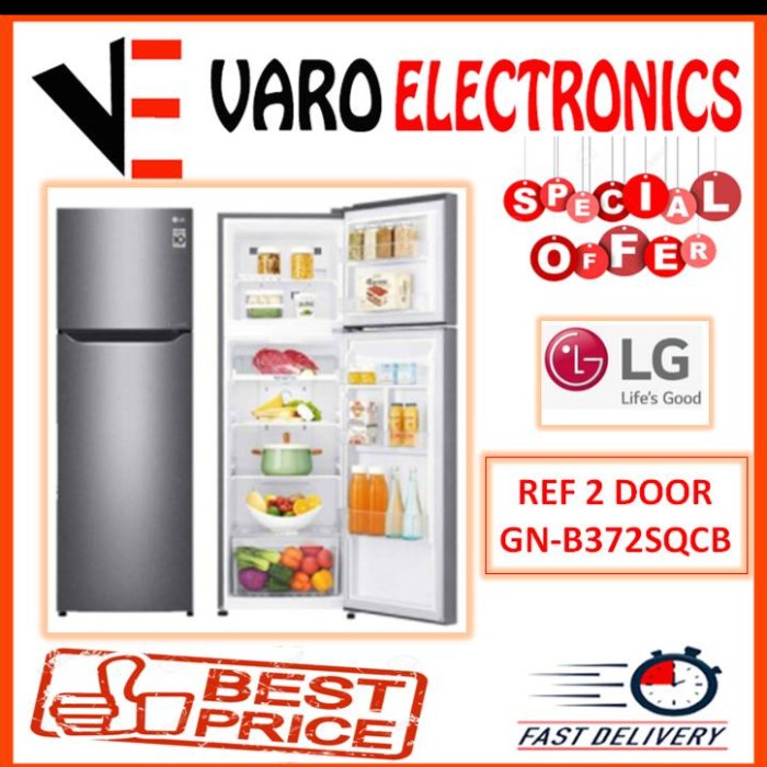 ✨Original Lg Gn-B372Sqcb Kulkas Inverter 2 Pintu 333 Liter Gnb372Sqcb 372Sqcb Berkualitas