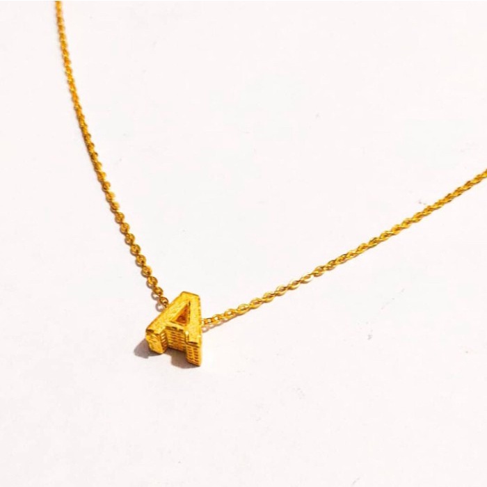 ✨New Set Kalung Anak Dan Liontin Huruf A Elegant Emas Asli Berkualitas