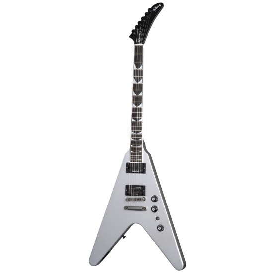 ✨New Ori Gibson Dave Mustaine Flying V Exp Silver Metallic W/Case Bmj Berkualitas