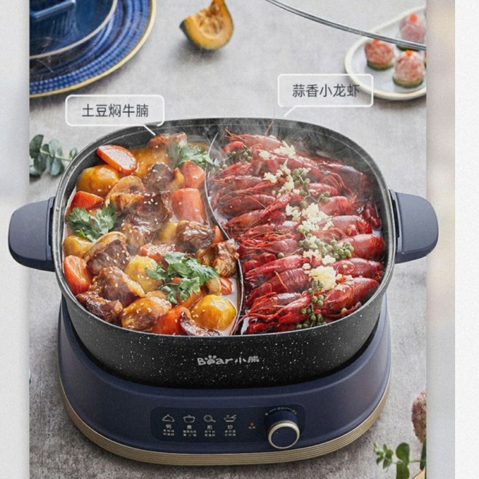 ✨New Ori Electric Hotpot Grill Cooker Multifunction Removable Pan Anti Stick Diskon