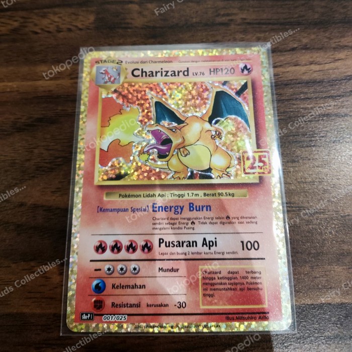 ✅Termurah Charizard Base Set 25Th Pokemon Tcg Indonesia Anniversary Limited Terbatas