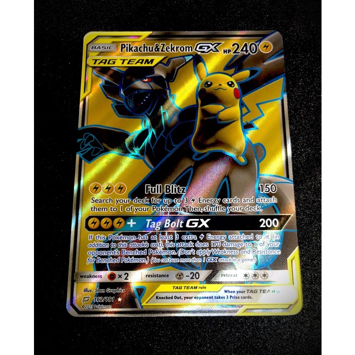 ✅Termurah Pikachu  Zekrom Gx Full Art Sm Team Up Limited