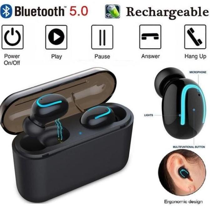 TWS Hbq Q32 Earphone Bluetooth 5.0+Edr Bass Stereo Ipx5 Anti Air - F9