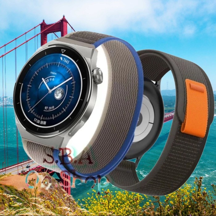 NEW STRAP MODEL TRAIL NILON LOOP VELCRO HUAWEI WATCH GT 1 2 3 2E 46MM PRO ORIGINAL TERBARU