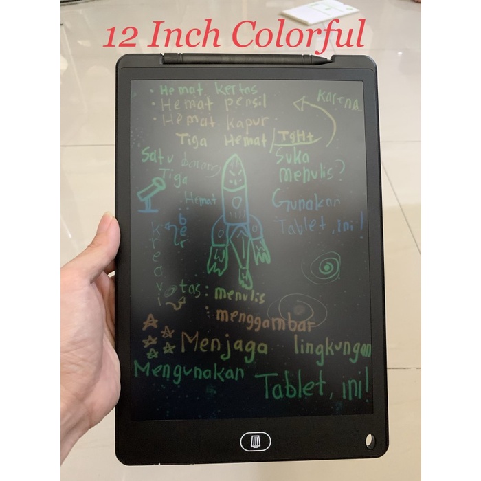

Lcd Writing Tablet Papan Tulis Digital 12 Inch Multi Color