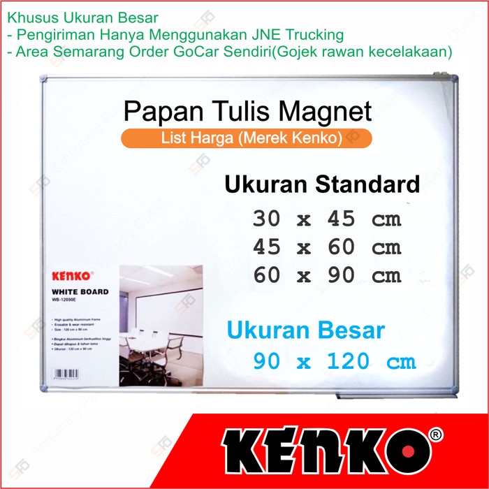 

Papan Tulis Magnet Kenko 60 X 90 Cm - Magnetic Whiteboard