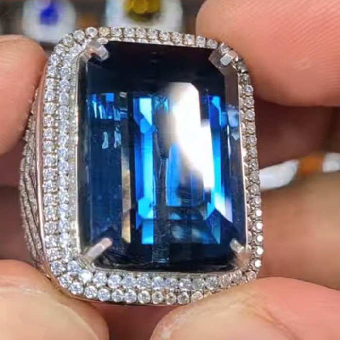 ✨Termurah London Blue Topaz 42 Ct Memo Gri Terbatas