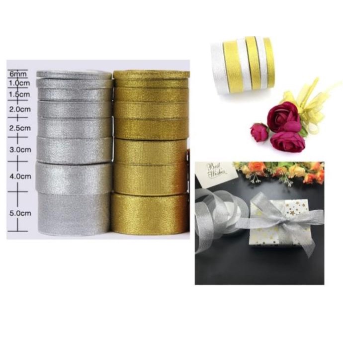 

~^~^~^] PMR01 Pita Glitter Metallic Metalik Ribbon Christmas Souvenir Parcel