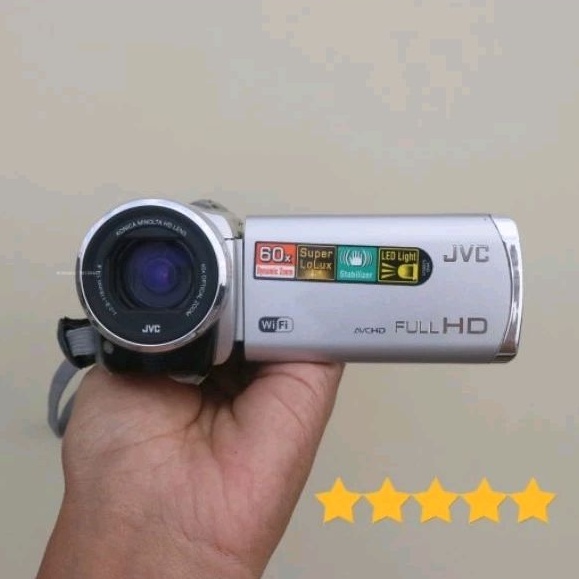 Handycam JVC GZ EX315 SAG EX315SAG FullHD 60x Zoom For Wifi Silver Mulus Murah