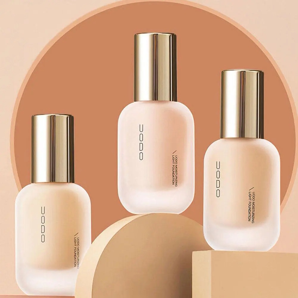 UODO Foundation Cair Krim BB, Concealer Tahan Lama Tahan Air untuk Perawatan Kulit Berminyak Terang 