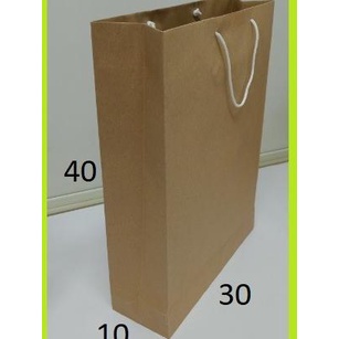 

] 30X40X10 Paper Bag Kertas Kraft Coklat Polos Kantong Shopping Goodie