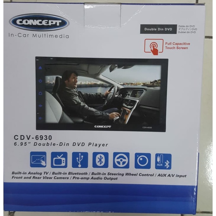 ✅New Ori Tv Mobil Audio Double Din Double Dyn Dvd Concept Honda Jazz Terbatas