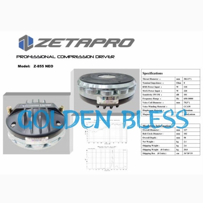 ✅Ori Driver Tweeter Zetapro Z855 Neo / Z 855 Neo Neodium 3 Inch Original Berkualitas