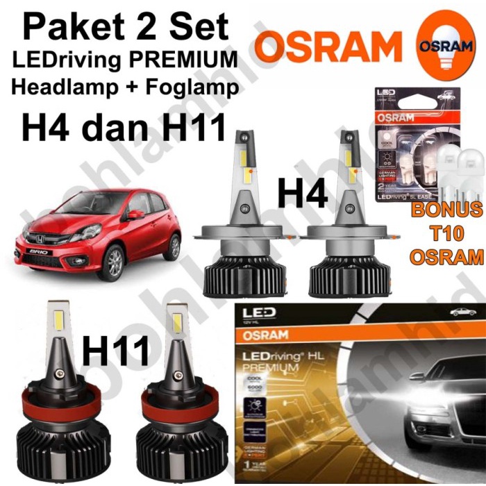 [Original] Lampu Led New Brio Brio Satya Osram Premium 2Set Headlamp H4 Fog H11 Terbatas
