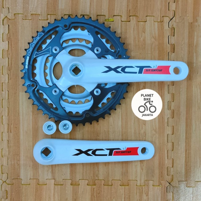 ✨Original Crank Xct V3 Sr Suntour 28/38/48T Alloy White Berkualitas