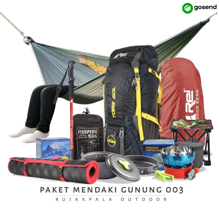✨Original Paket Mendaki Gunung Komplit Original Carrier Arei Toba 60L Solo Limited