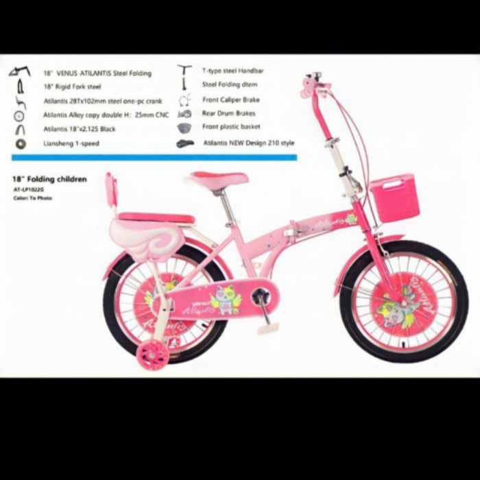 ✨Original Sepeda Lipat Anak 16 Inch Atlantis Venus Terbaru
