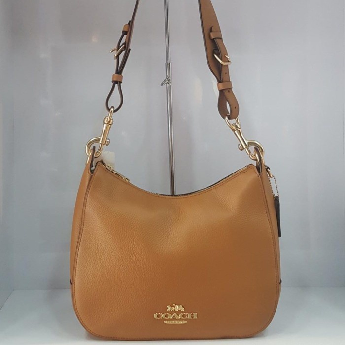 ✨New Co Jes Hobo Leather F76695 Light Saddle Berkualitas