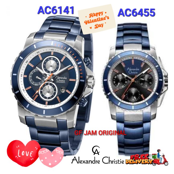 ✨Termurah Alexandre Christie Ac6141 6455 Ac 6141 6455 Silver Couple Original Diskon