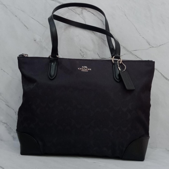 ✨New Coach Tote Bag Sign Black Nylon Limited