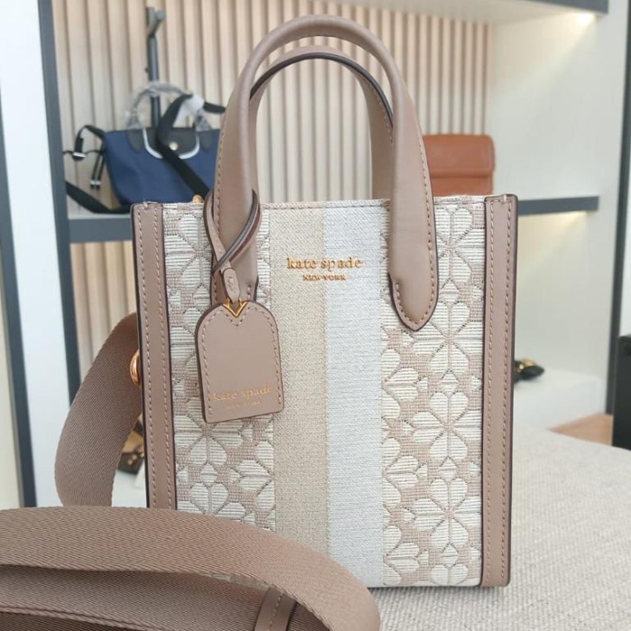 ✨New Tas Ks Original - Ks Manhattan Mini Tote In Flower Jacquard Terbatas