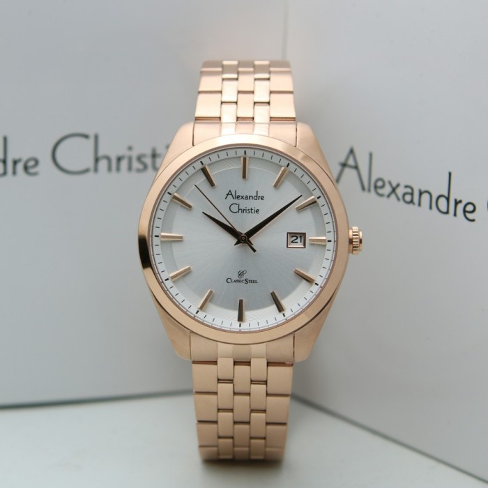 ✨Sale Alexandre Christie Ac 8635 Rosegold Pria. Garansi Resmi 1Tahun Berkualitas
