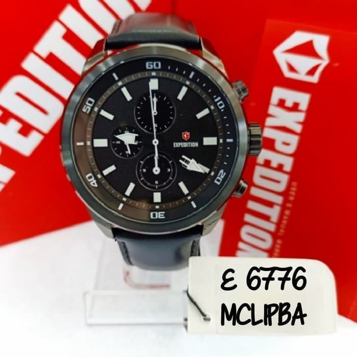✨Sale Jam Tangan Expedition E6776 Black Leather Original Berkualitas