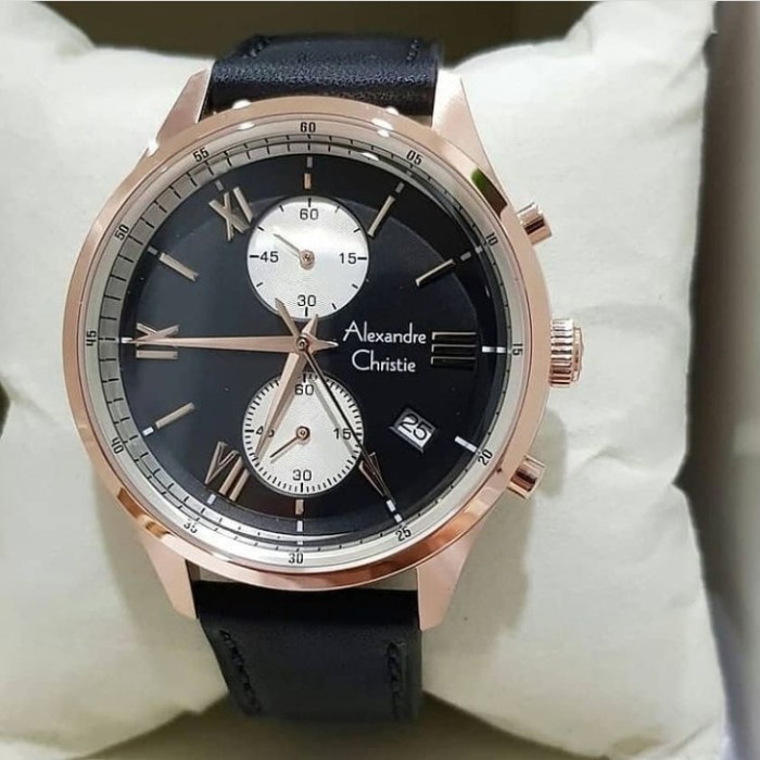 ✨Sale Alexandre Christie Original Pria Ac6575 / Ac 6575 Black Rosegold Berkualitas