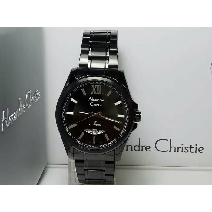✨Ready Jam Tangan Pria Alexander Christie Ac 8473 Cowok Full Black Original Diskon