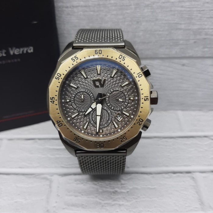 ✨Ready Jam Tangan Pria Christ Verra Cv71611G-46A Original  Grey Gold  Limited