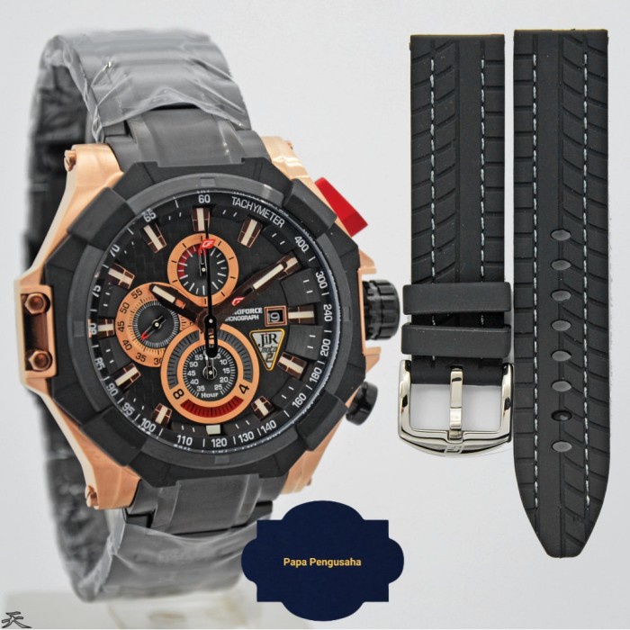✨Ready Chronoforce 5209 Black Rosegold Pria Original Garansi Resmi Diskon