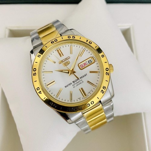 ✨Sale Jam Tangan Pria Seiko Snke04K1Silver Kombinasi Gold Original Automatic Terbatas