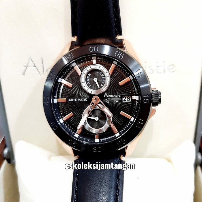 ✨Sale Alexandre Christie Ac 3045 Ac3045 Rosegold Black Automatic Original Limited