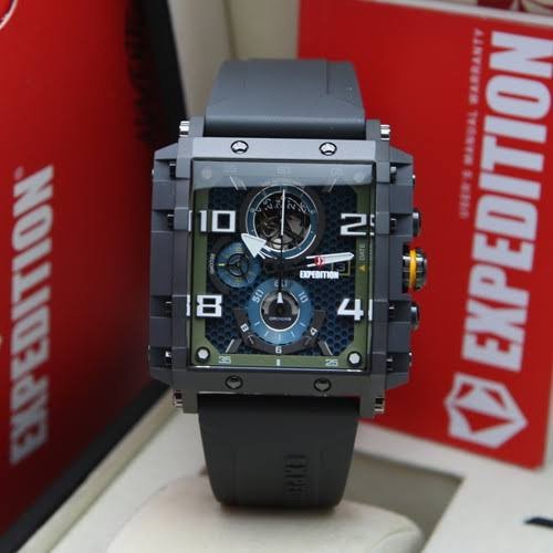 ✨Ready Expedition E6757 E 6757 Man Full Black Jam Tangan Limited